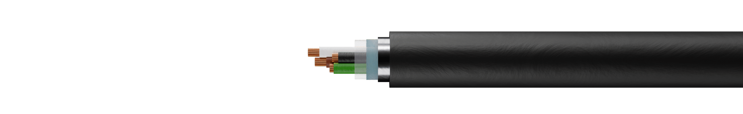 2XSLCYK-JB : Câble de raccordement et d’alimentation moteur 0,6/1 kV, en PVC avec blindage en cuivre et gaine noire.