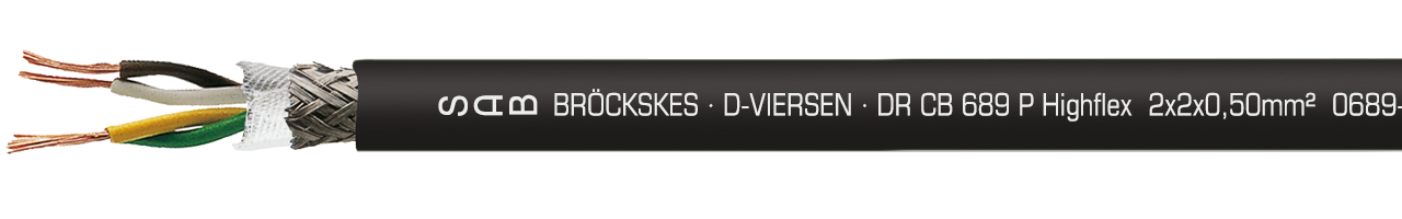 Câble CAN-BUS en PUR pour enrouleur, sans halogène et sans PFAS et résistant aux huiles.