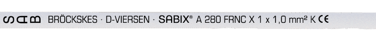 SABIX A 280 FRNC X - Fils de câblage sans halogène type réticulé, 300/500 V, pour le ferroviaire, accomplit aux demandes coupe-feu selon EN 45545-2