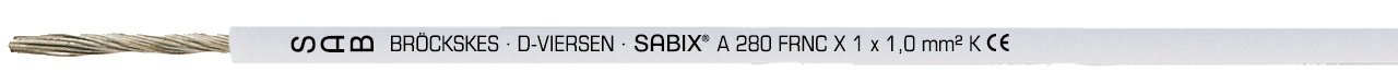 SABIX A 280 FRNC X - Fils de câblage sans halogène type réticulé, 300/500 V, pour le ferroviaire, accomplit aux demandes coupe-feu selon EN 45545-2