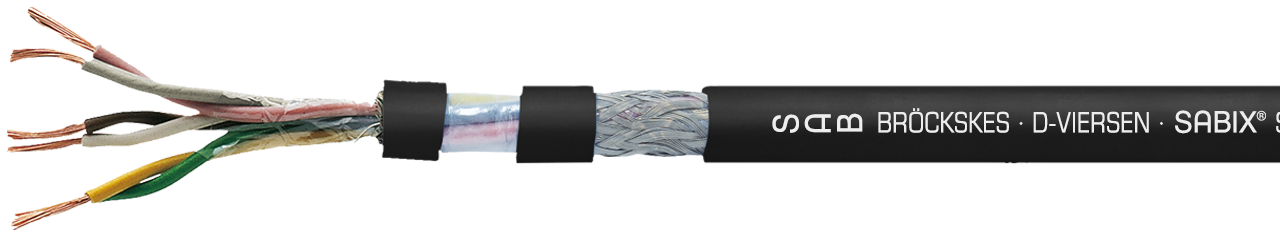 Câble de transmission de données blindé, extra-souple, sans halogène, avec un bon comportement au feu selon NF C 32-070 C1