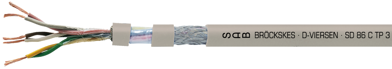SD 86 C TP : câble de transmission de données souple en permanence en PVC, en paires avec tresse cuivre