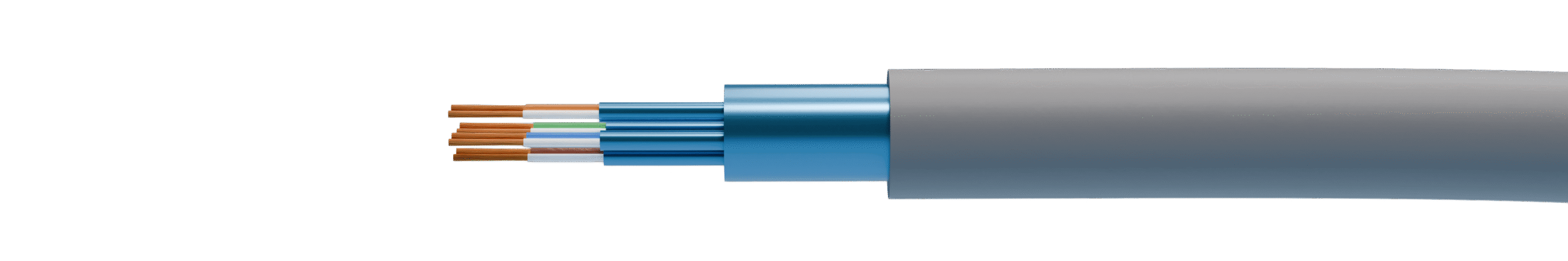 Câble informatique pour réseau LAN (Ethernet). Câbles VDI blindé et testé et qualifié B2ca, niveau maximal de performance au feu
