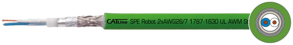 CATLine SPE Robot : Câbles Single Pair Ethernet, pour utilisation robotique avec homologation UL.